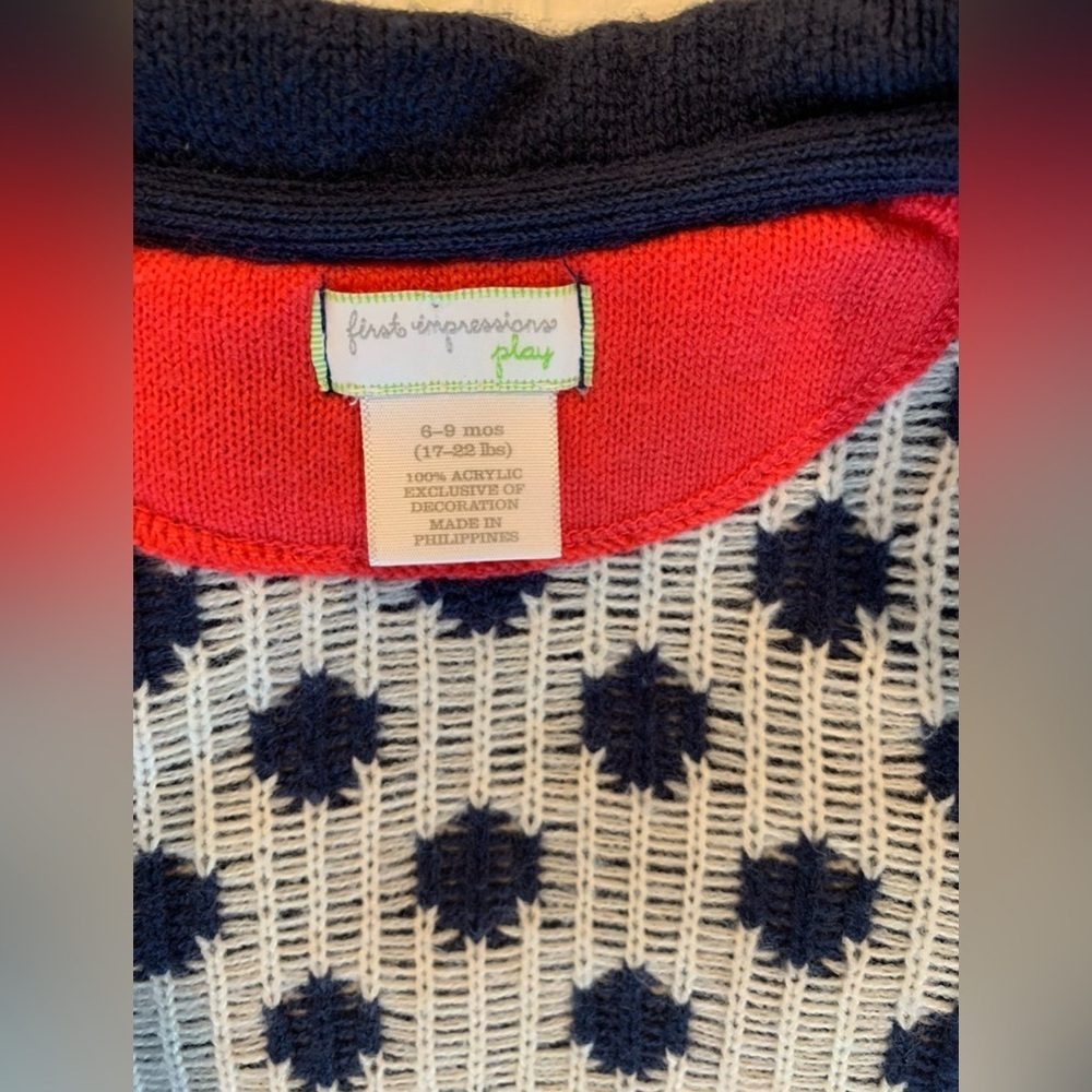 first impressions play - polka dot sweater (Sz 6-9M) - Picture 3 of 3